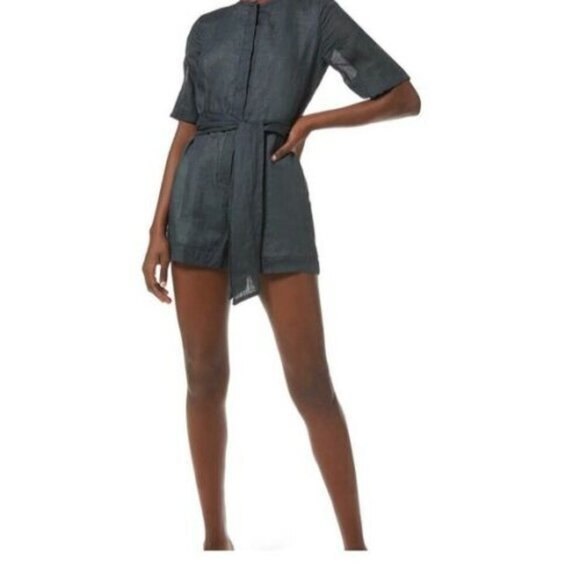 Banana Republic Ramie Tie-Waist Romper Shorts, NWT - Picture 2 of 4